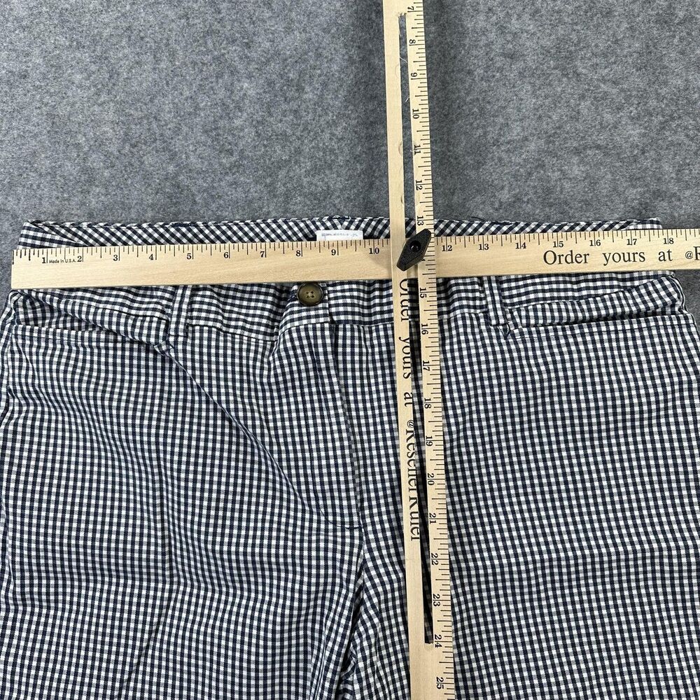 Lands' End Shorts Womens 16 Navy White Gingham Fit 2 Chino Stretch Casual - Picture 5 of 8